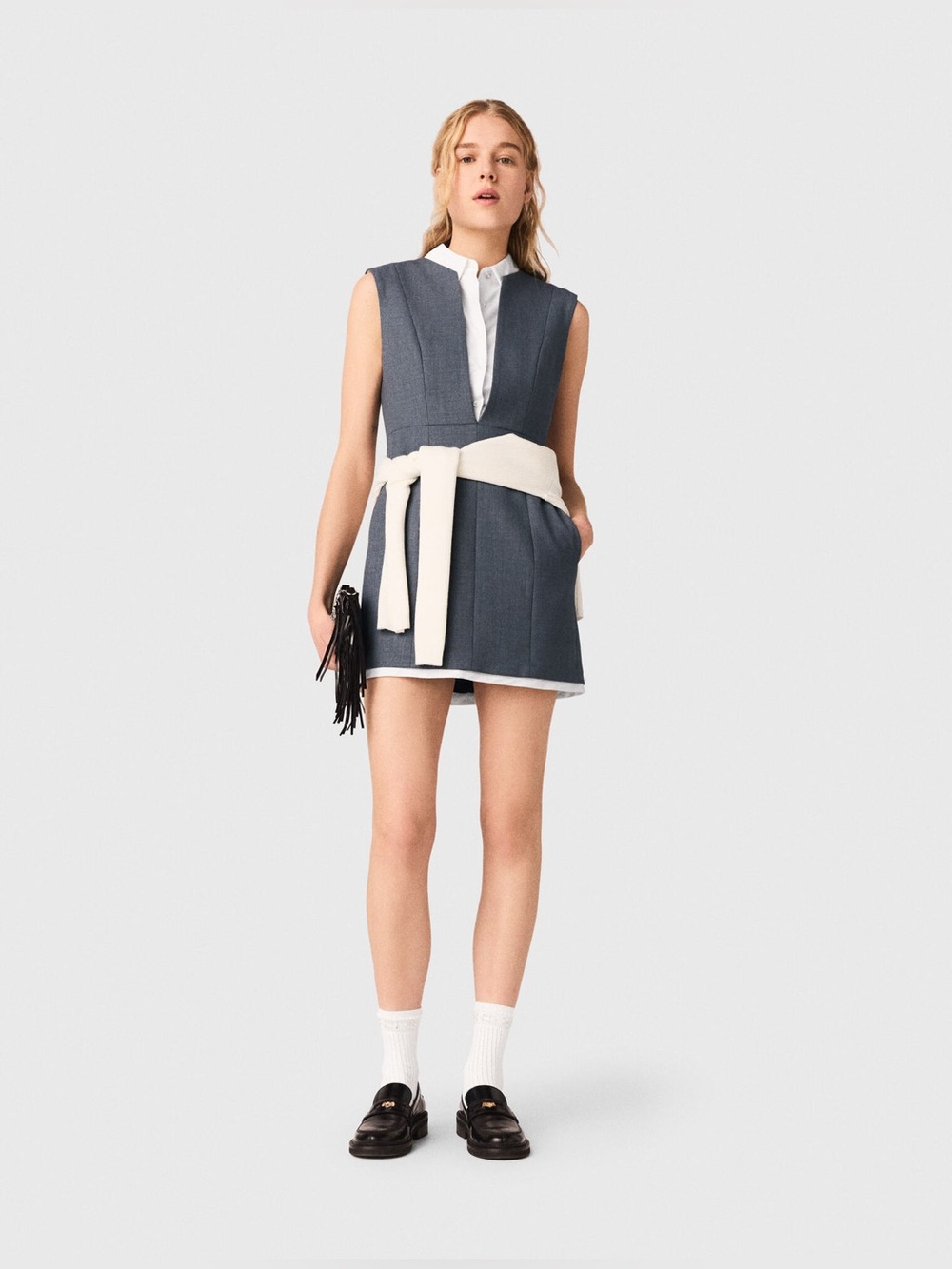Maje Layered-effect tailored dress - Picture 1 of 10